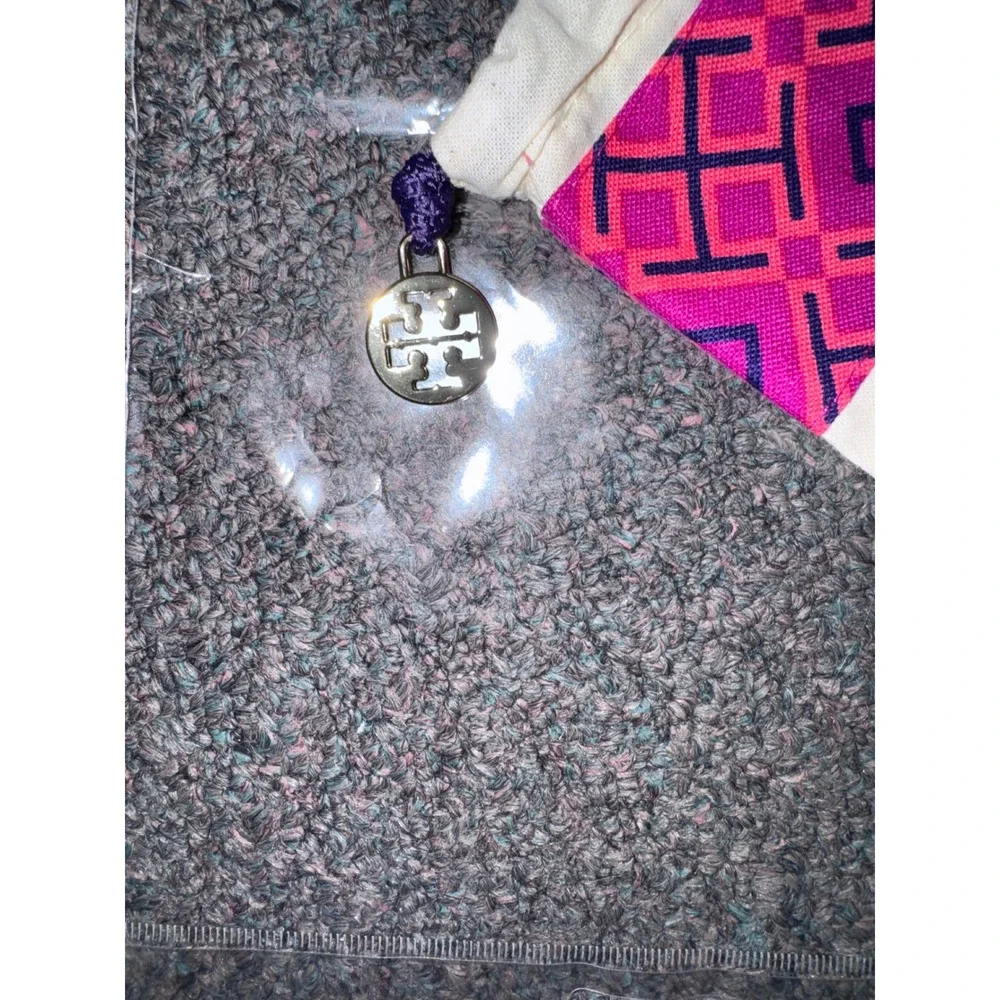 Tory Burch Canvas Dust Bag Drawstring Shoe Pouch Logo‎ Charm Cream Pink Purple